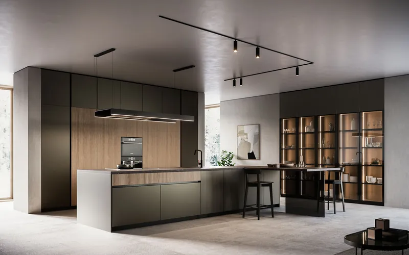 Asia modern kitchen — ribbed texture